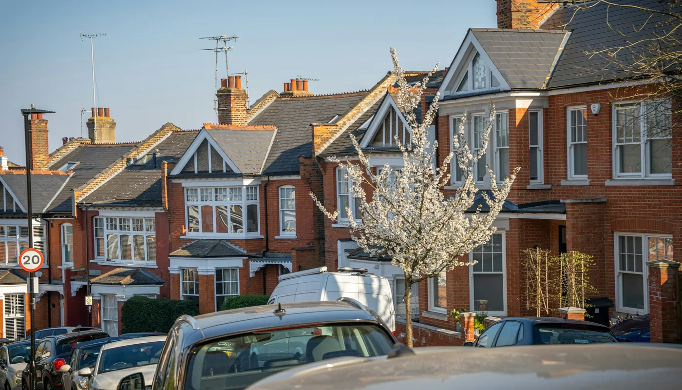 Red brick Edwardian semi-detached houses on a north London street, the kind of rented family home Barnet selective licensing would cover